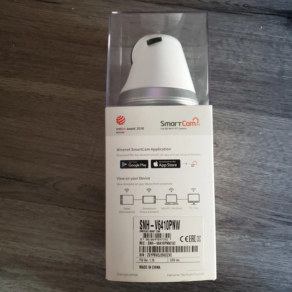 Samsung Wisenet SmartCam SNH-V6410PNW 1080p HD Wi-Fi Pan/Tilt Camera‎ NEW SEALED